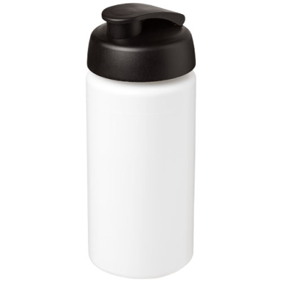 BASELINE® PLUS GRIP 500 ML FLIP LID SPORTS BOTTLE in White & Solid Black