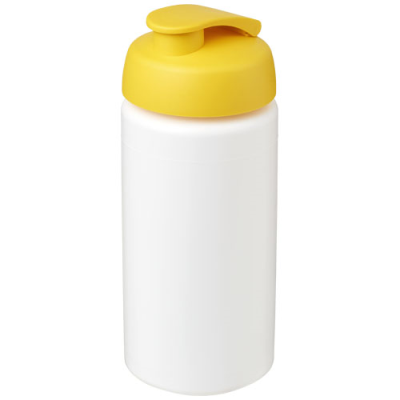 BASELINE® PLUS GRIP 500 ML FLIP LID SPORTS BOTTLE in White & Yellow