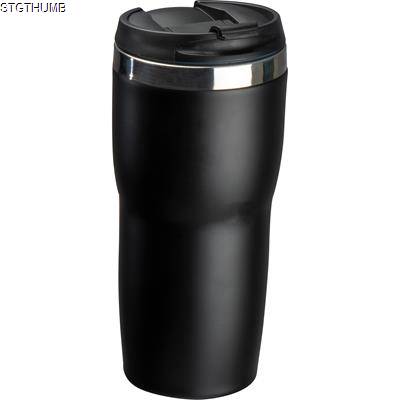 DOUBLE WALL STAINLESS STEEL METAL DRINK BOTTLE in Black