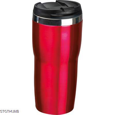 DOUBLE WALL STAINLESS STEEL METAL DRINK BOTTLE in Red