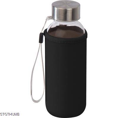 DRINK BOTTLE with Neoprene Sleeve in Black