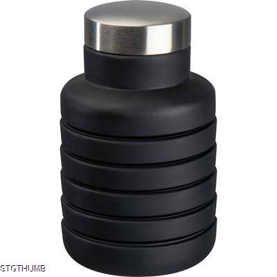 EXTENDABLE SILICON DRINK BOTTLE in Black