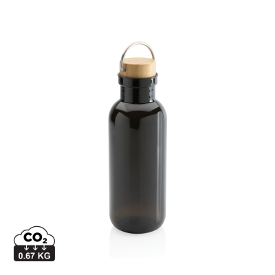 GRS RPET BOTTLE with FSC Bamboo Lid & Handle in Black