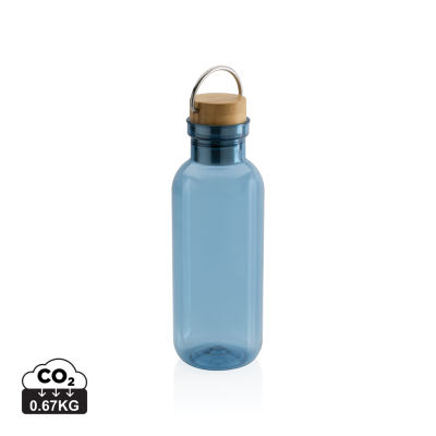 GRS RPET BOTTLE with FSC Bamboo Lid & Handle in Blue