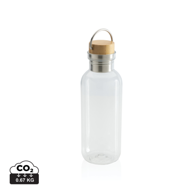 GRS RPET BOTTLE with FSC Bamboo Lid & Handle in Transparent