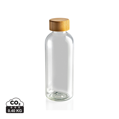 GRS RPET BOTTLE with FSC Bamboo Lid in Clear Transparent