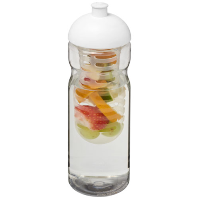 H2O ACTIVE® BASE 650 ML DOME LID SPORTS BOTTLE & INFUSER in Transparent & White