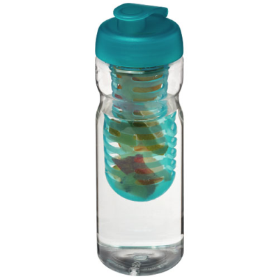 H2O ACTIVE® BASE 650 ML FLIP LID SPORTS BOTTLE & INFUSER in Clear Transparent & Aqua Blue