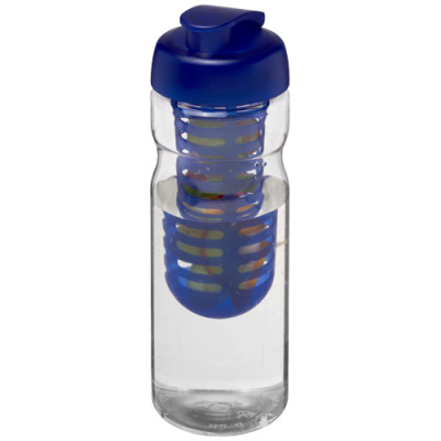 H2O ACTIVE® BASE 650 ML FLIP LID SPORTS BOTTLE & INFUSER in Clear Transparent & Blue