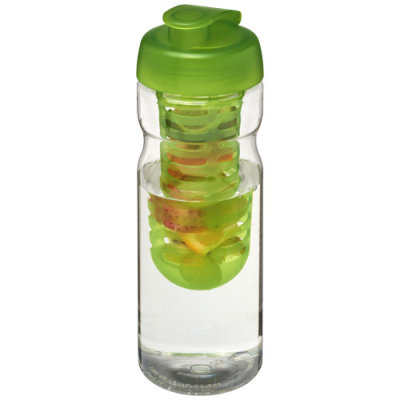 H2O ACTIVE® BASE 650 ML FLIP LID SPORTS BOTTLE & INFUSER in Clear Transparent & Lime