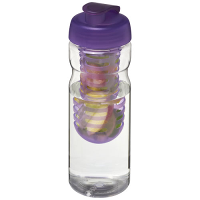 H2O ACTIVE® BASE 650 ML FLIP LID SPORTS BOTTLE & INFUSER in Clear Transparent & Purple