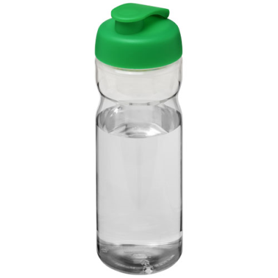 H2O ACTIVE® BASE 650 ML FLIP LID SPORTS BOTTLE in Clear Transparent & Green