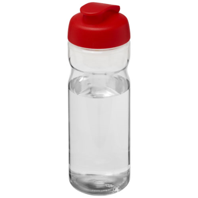 H2O ACTIVE® BASE 650 ML FLIP LID SPORTS BOTTLE in Clear Transparent & Red