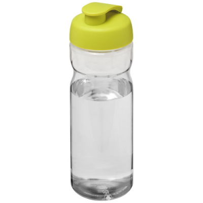 H2O ACTIVE® BASE 650 ML FLIP LID SPORTS BOTTLE in Transparent & Lime