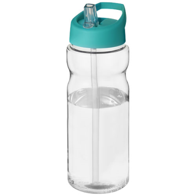 H2O ACTIVE® BASE 650 ML SPOUT LID SPORTS BOTTLE in Clear Transparent & Aqua Blue