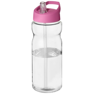 H2O ACTIVE® BASE 650 ML SPOUT LID SPORTS BOTTLE in Clear Transparent & Pink