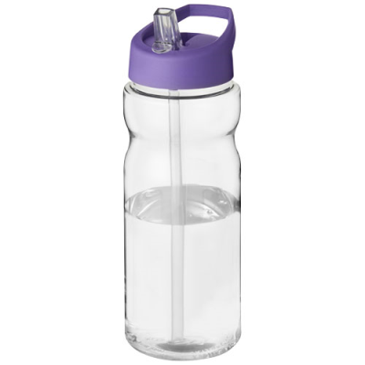 H2O ACTIVE® BASE 650 ML SPOUT LID SPORTS BOTTLE in Clear Transparent & Purple