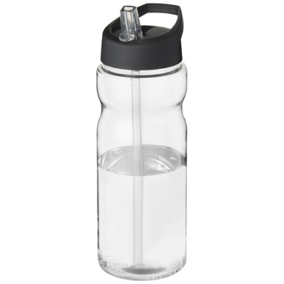 H2O ACTIVE® BASE 650 ML SPOUT LID SPORTS BOTTLE in Clear Transparent & Solid Black