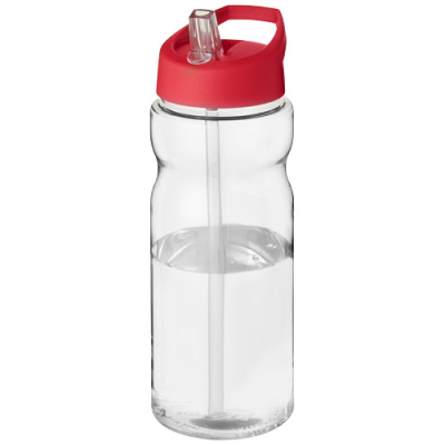 H2O ACTIVE® BASE 650 ML SPOUT LID SPORTS BOTTLE in Transparent & Red