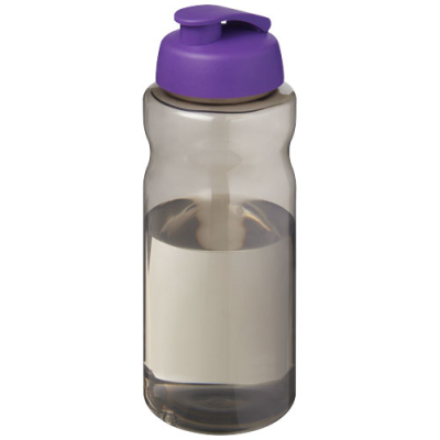 H2O ACTIVE® ECO BIG BASE 1 LITRE FLIP LID SPORTS BOTTLE in Charcoal & Purple