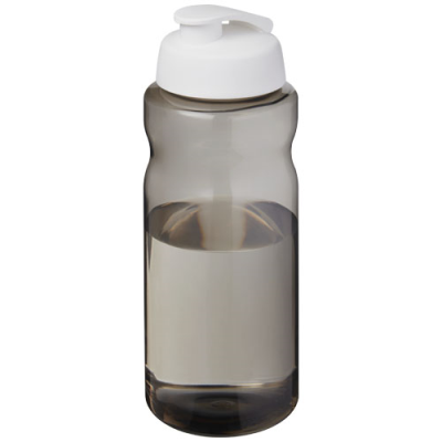 H2O ACTIVE® ECO BIG BASE 1 LITRE FLIP LID SPORTS BOTTLE in Charcoal & White