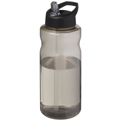 H2O ACTIVE® ECO BIG BASE 1 LITRE SPOUT LID SPORTS BOTTLE in Charcoal & Solid Black