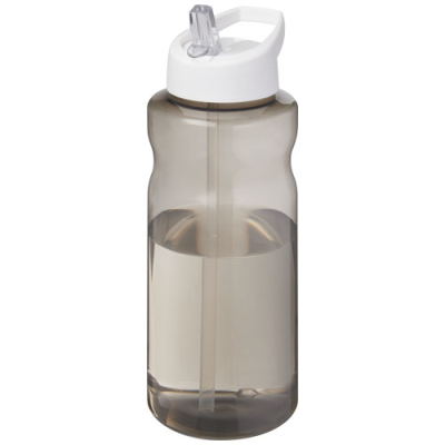 H2O ACTIVE® ECO BIG BASE 1 LITRE SPOUT LID SPORTS BOTTLE in Charcoal & White