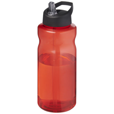 H2O ACTIVE® ECO BIG BASE 1 LITRE SPOUT LID SPORTS BOTTLE in Red & Solid Black