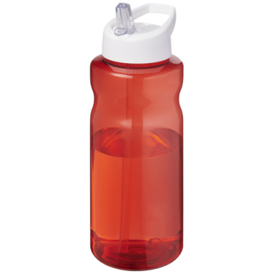 H2O ACTIVE® ECO BIG BASE 1 LITRE SPOUT LID SPORTS BOTTLE in Red & White