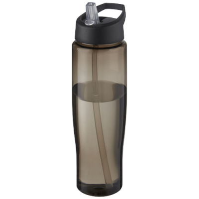 H2O ACTIVE® ECO TEMPO 700 ML SPOUT LID SPORTS BOTTLE in Solid Black & Charcoal