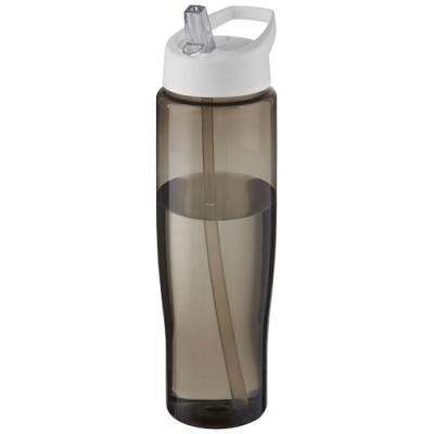 H2O ACTIVE® ECO TEMPO 700 ML SPOUT LID SPORTS BOTTLE in White & Charcoal