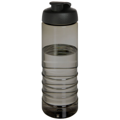 H2O ACTIVE® ECO TREBLE 750 ML FLIP LID SPORTS BOTTLE in Charcoal & Solid Black