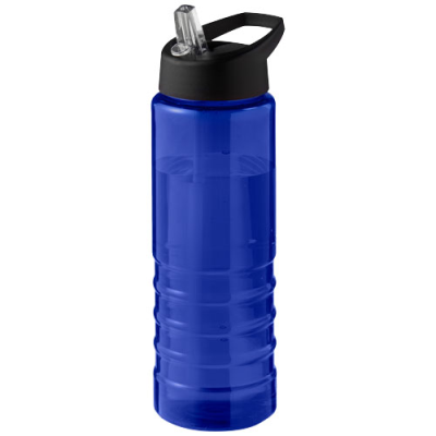 H2O ACTIVE® ECO TREBLE 750 ML SPOUT LID SPORTS BOTTLE in Blue & Solid Black