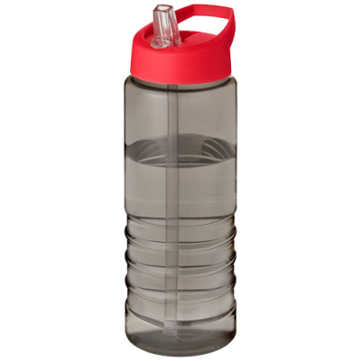 H2O ACTIVE® ECO TREBLE 750 ML SPOUT LID SPORTS BOTTLE in Charcoal & Red