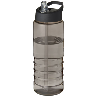 H2O ACTIVE® ECO TREBLE 750 ML SPOUT LID SPORTS BOTTLE in Charcoal & Solid Black