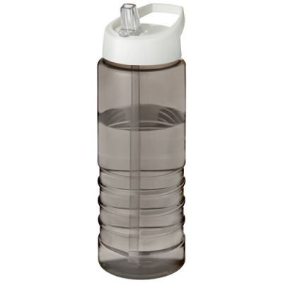 H2O ACTIVE® ECO TREBLE 750 ML SPOUT LID SPORTS BOTTLE in Charcoal & White