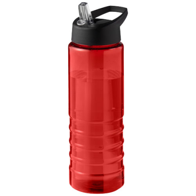 H2O ACTIVE® ECO TREBLE 750 ML SPOUT LID SPORTS BOTTLE in Red & Solid Black