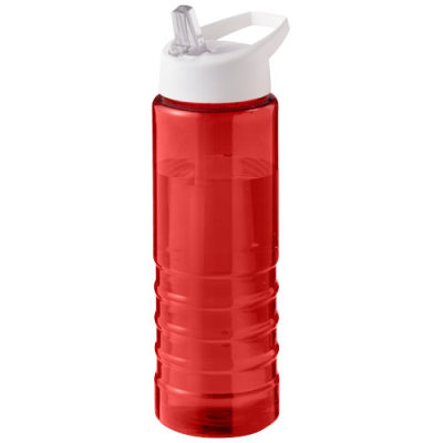 H2O ACTIVE® ECO TREBLE 750 ML SPOUT LID SPORTS BOTTLE in Red & White