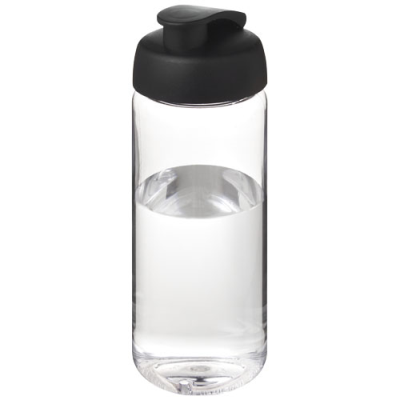 H2O ACTIVE® OCTAVE TRITAN™ 600 ML FLIP LID SPORTS BOTTLE in Clear Transparent Clear & Solid Black