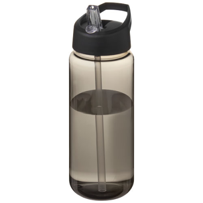 H2O ACTIVE® OCTAVE TRITAN™ 600 ML SPOUT LID SPORTS BOTTLE in Charcoal & Solid Black