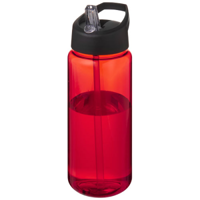 H2O ACTIVE® OCTAVE TRITAN™ 600 ML SPOUT LID SPORTS BOTTLE in Red & Solid Black