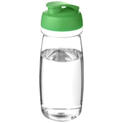H2O ACTIVE® PULSE 600 ML FLIP LID SPORTS BOTTLE in Clear Transparent & Green