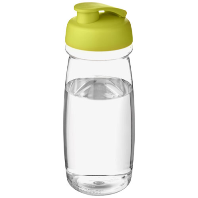 H2O ACTIVE® PULSE 600 ML FLIP LID SPORTS BOTTLE in Clear Transparent & Lime