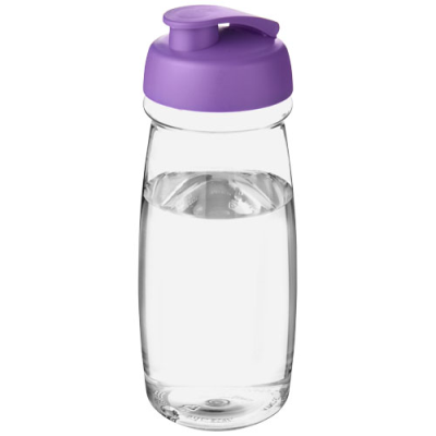 H2O ACTIVE® PULSE 600 ML FLIP LID SPORTS BOTTLE in Clear Transparent & Purple