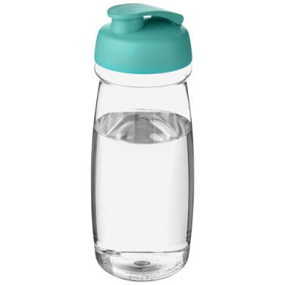 H2O ACTIVE® PULSE 600 ML FLIP LID SPORTS BOTTLE in Transparent & Aqua Blue