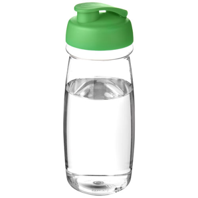 H2O ACTIVE® PULSE 600 ML FLIP LID SPORTS BOTTLE in Transparent & Green