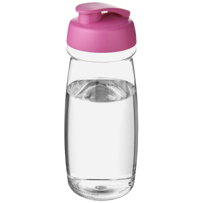 H2O ACTIVE® PULSE 600 ML FLIP LID SPORTS BOTTLE in Transparent & Pink