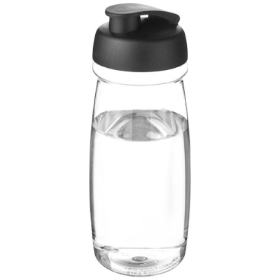 H2O ACTIVE® PULSE 600 ML FLIP LID SPORTS BOTTLE in Transparent & Solid Black