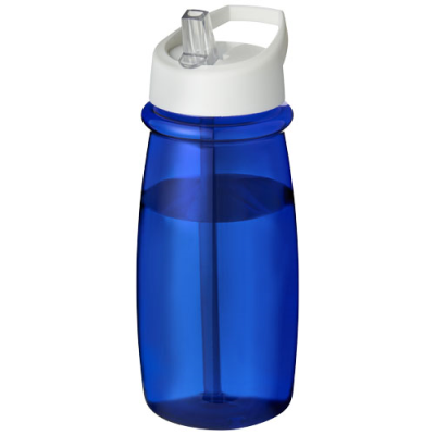 H2O ACTIVE® PULSE 600 ML SPOUT LID SPORTS BOTTLE in Blue & White