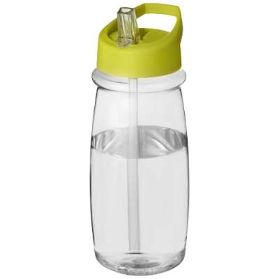 H2O ACTIVE® PULSE 600 ML SPOUT LID SPORTS BOTTLE in Transparent & Lime